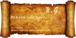 Mikita Gábor névjegykártya