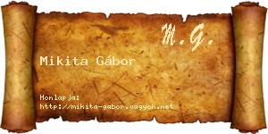 Mikita Gábor névjegykártya